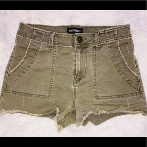 Army green Jean shorts high waisted